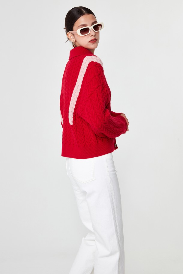 pelote - 가디건 - Signature Line Cashmere Crop Cardigan