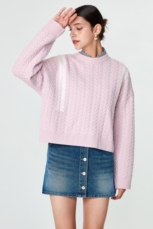 pelote - 스웨터 - Signature Line Crop Cashmere Knit