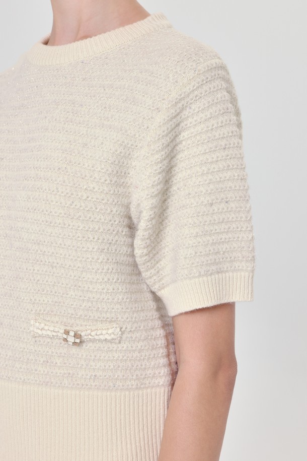 pelote - 스웨터 - Round Spangle Wool Knit