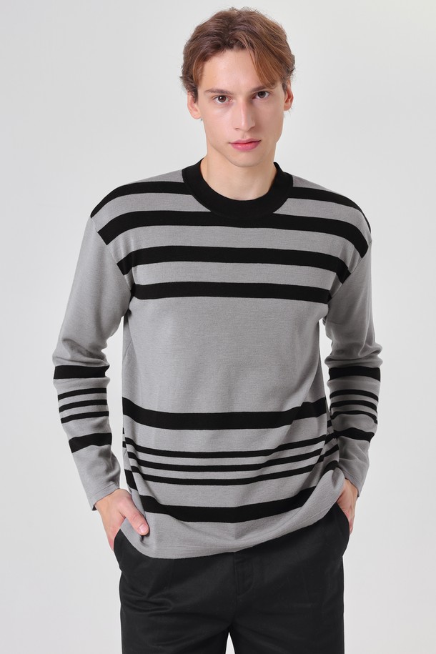 pelote - 스웨터 - Stripe Crewneck Wool Knit