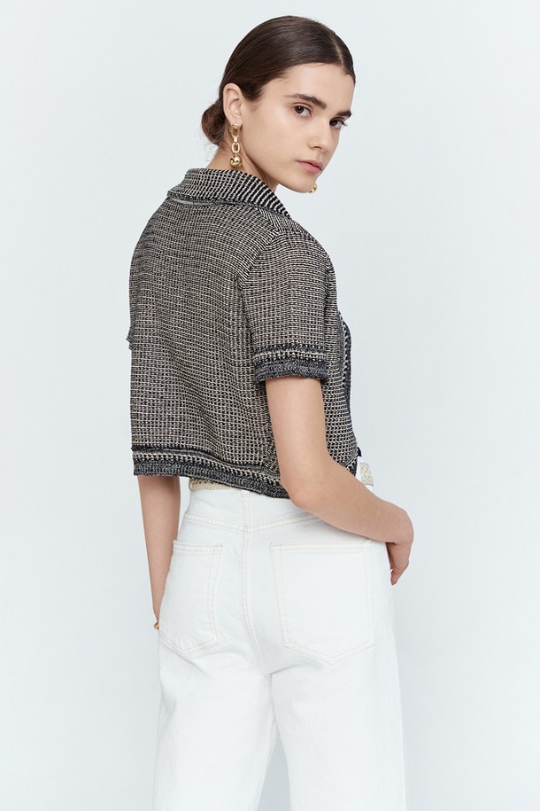 pelote - 가디건 - Mixed Crop Bolero Cardigan