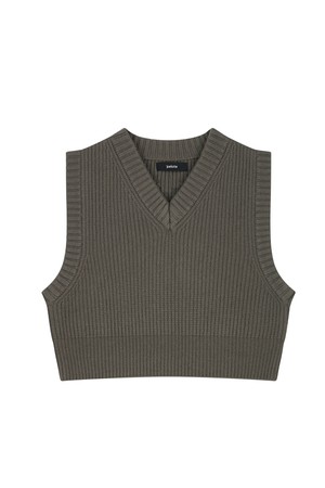 V-neck Cropped Knitwear Vest