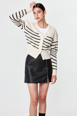 V-neck Striped Cardigan