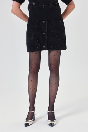 Spangle Wool Knit Skirt