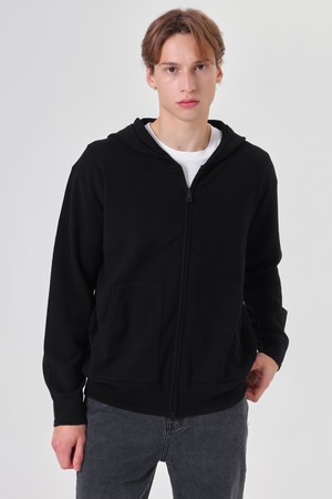 Loosefit Knit Hood Zipup