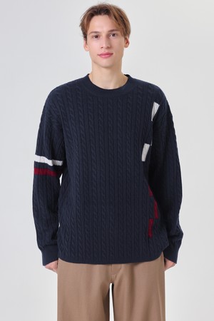 Cable Round Neck Wool Pattern Knit