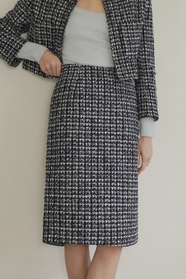 pelote - 미디스커트 - Tweed Midi Skirt