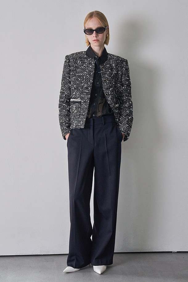 pelote - 자켓 - TISSAGE TWEED JACKET (Black)