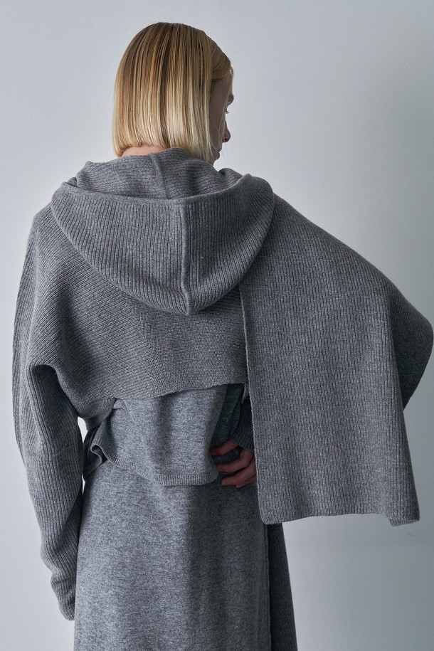 pelote - 스카프/머플러 - WOOL HOODY BOLERO (Grey)