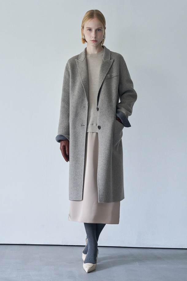 pelote - 코트 - TESSUTI CASHMERE BLEND WOOL HANDMADE COAT (Beige)