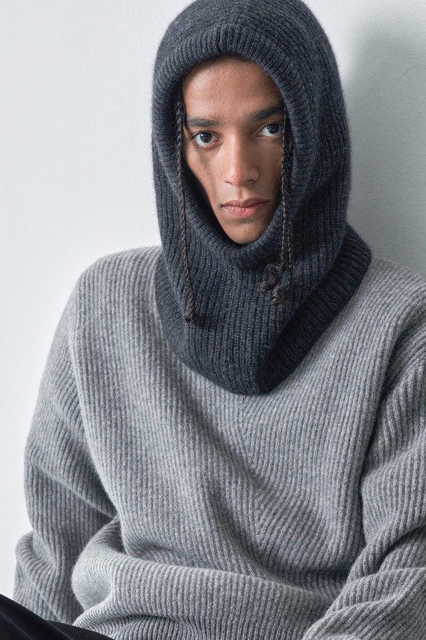 pelote - 모자 - MOHAIR WOOL BLENDED BALACLAVA (Gray)