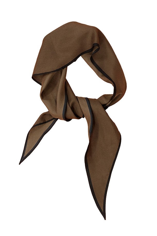 pelote - 스카프/머플러 - Silk Coloured Scarf (Brown)