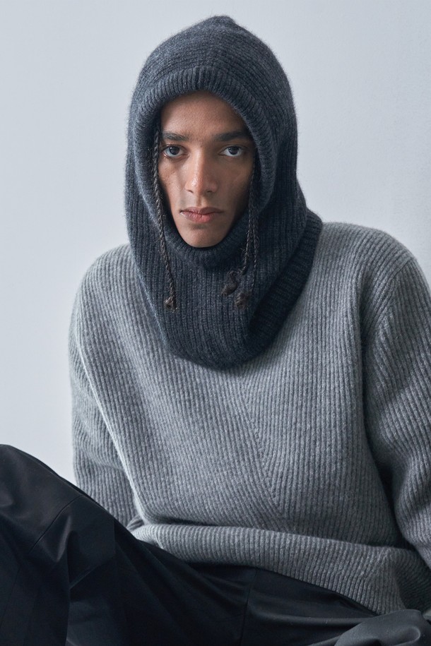 pelote - 모자 - MOHAIR WOOL BLENDED BALACLAVA (Black)