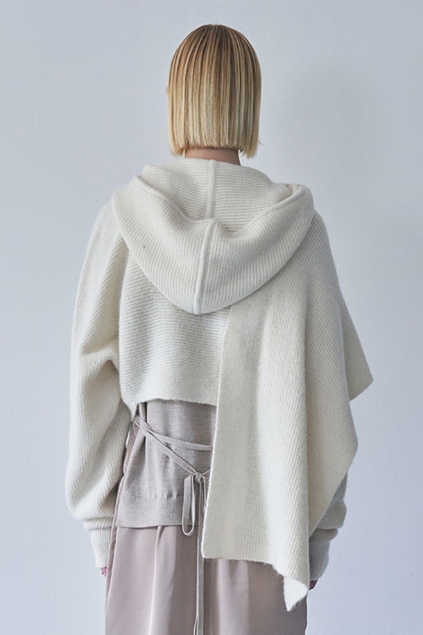 pelote - 스카프/머플러 - WOOL HOODY BOLERO (Off White)