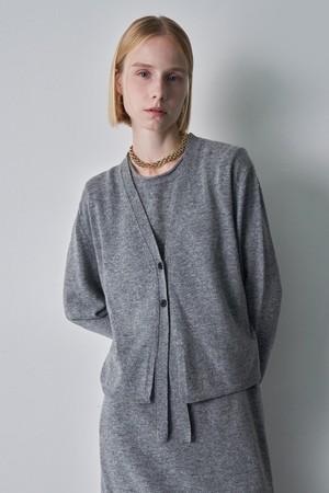 Cashmere blended cardigan (Grey)