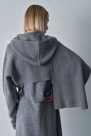 WOOL HOODY BOLERO (Grey)