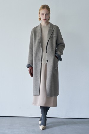 TESSUTI CASHMERE BLEND WOOL HANDMADE COAT (Beige)