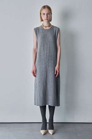 Cashmere blended Sleeveless One-piece (Grey)