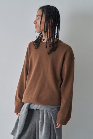 PURE CASHMERE KNIT TOP (Brown)