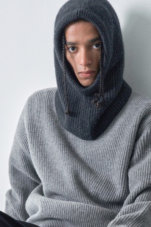 MOHAIR WOOL BLENDED BALACLAVA (Gray)