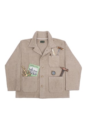 [테리 타올] Leisure Double-Face Terry Chore Shirt Jacket - Beige_BEIGE-a