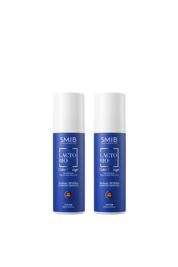 SMIB - 헤어케어 - [스미브] 락토바이오 1000억 유산균 염색 새치 샴푸 200ml 다크 브라운 2개 패키지