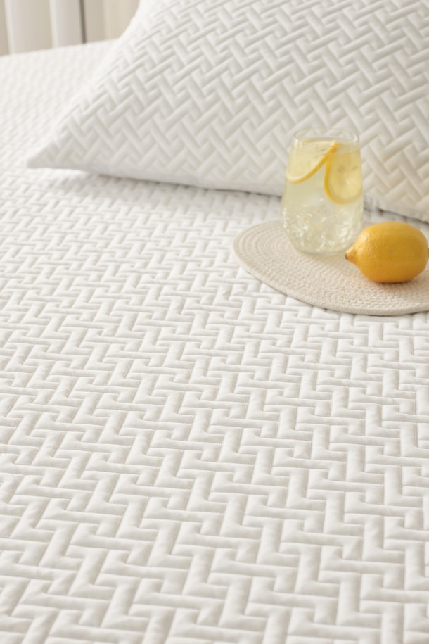 [인터네스트] 시원한 쿨 샤인 포르페 냉감패드(SS)는 화이트, 블루, 라이트 그레이, 라이트 그린의 다채로운 색상으로 출시되었으며, 부드러운 촉감의 폴리에틸렌과 폴리에스터 혼방 소재로 제작되어 편안한 사용감을 제공합니다. 자가드 패턴과 도톰한 두께감, 뛰어난 통기성을 자랑하며, 열 흡수 및 이동 기능과 Q-MAX 0.403의 높은 냉감 지수로 여름철 침구용으로 시원하게 사용 가능합니다. 고분자원사, 더블 실레진 편직 구조, 보풀 방지 및 미끄럼 방지 기능으로 내구성과 실용성을 높였으며, SS, Q, K 사이즈로 제공됩니다.
