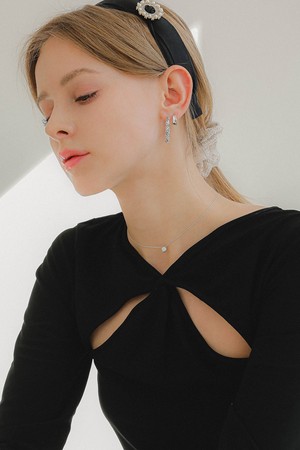 제이로렌 화이트오팔 펜던트 로즈골드 실버 목걸이 N01123