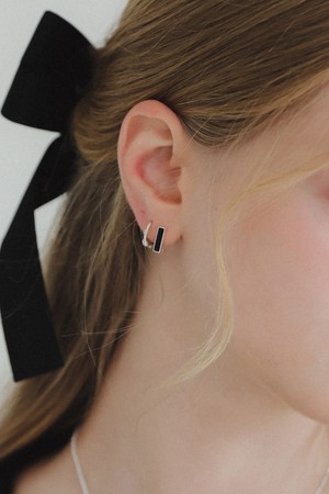 트윈 매듭 실버 원터치 귀걸이 M03871