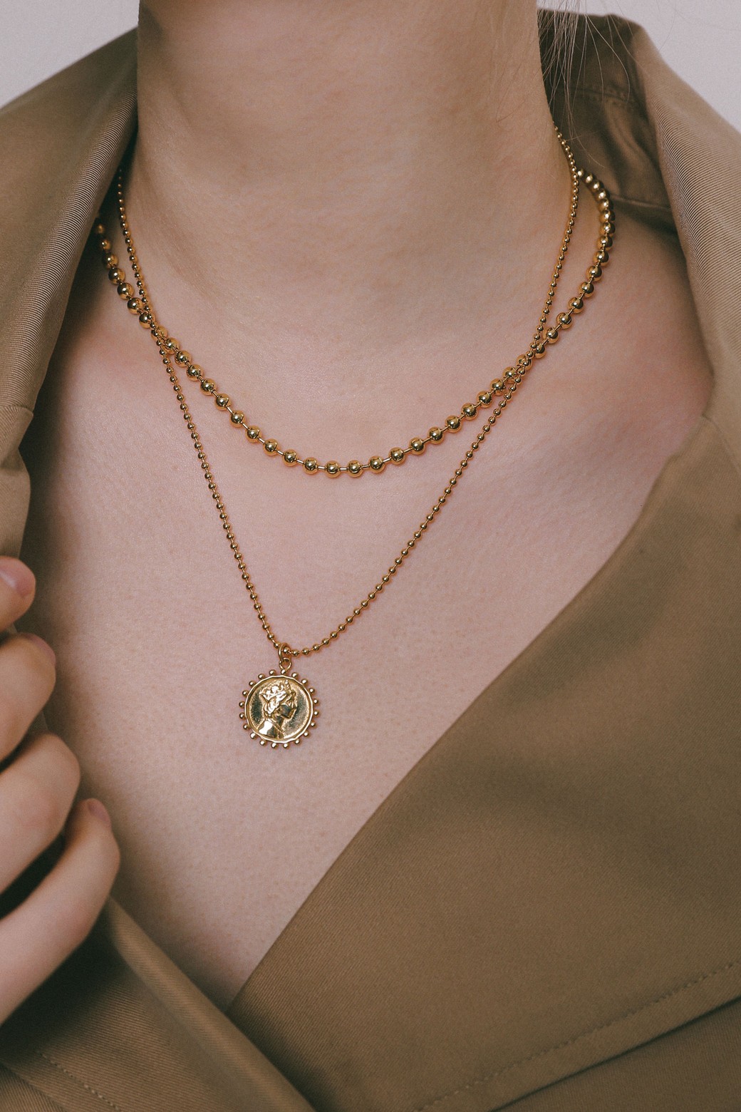 제이로렌] 4mm 볼드 실버볼 목걸이