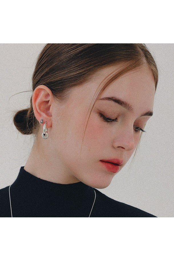 J.Lauren - 귀걸이 - 헝가리안 앤틱 크로스 크라운 실버 귀걸이 M04078