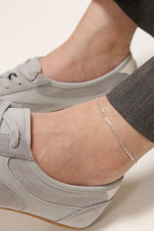 볼체인 두줄 실버 발찌 A0679