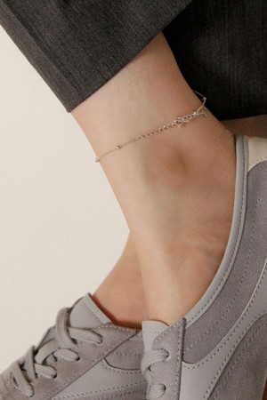 컷팅 볼 체인 실버 발찌 A0681