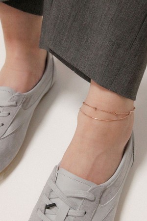 뱀줄 볼체인 로즈골드 발찌 A0684