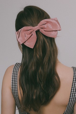 글로시 실크 빅 리본 자동핀 H01363