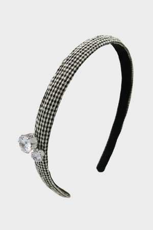 키치 컬러 체크 헤어밴드 H01422