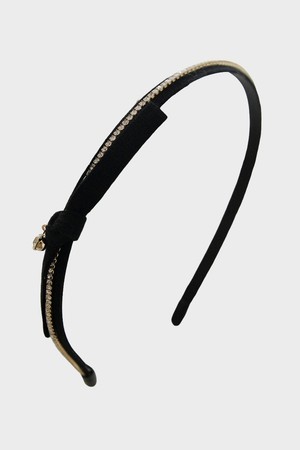 린넨 리본 슬림 큐빅 헤어밴드 H01425