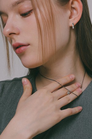 앤틱 스퀘어체인 하트 실버 목걸이 N01184