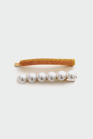 진주 호마이카 헤어핀 2pcs 세트 H01376