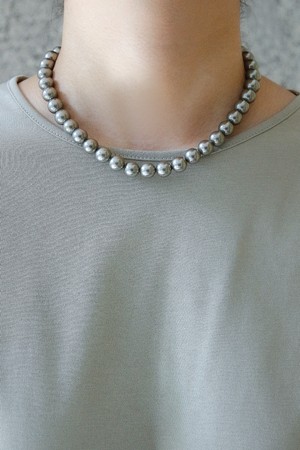 웜그레이 10mm 진주 목걸이 Bn0594