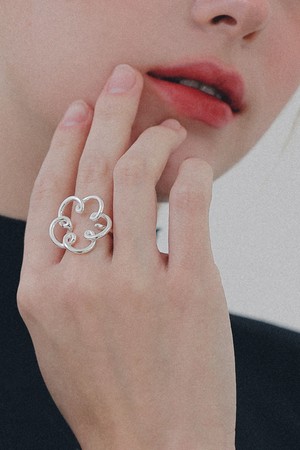 플라워 라인 실버 반지 R0719