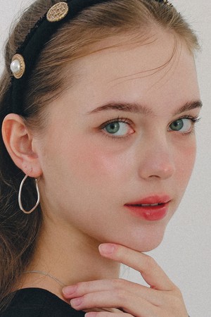 크링클 웨이브 링 실버 귀걸이 M04042