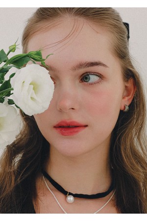 벨벳 진주 초커 목걸이 N01245