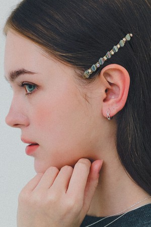 크리스탈 컬러큐빅 페블 자동핀 H01479