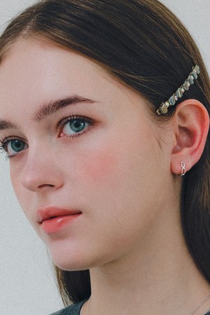 링크체인 원터치 실버 귀걸이 M04044