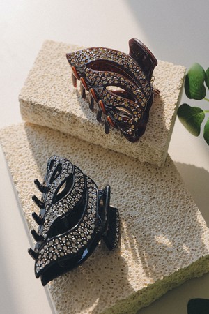 웨이브 크루아상 큐빅 집게핀 Bh0971