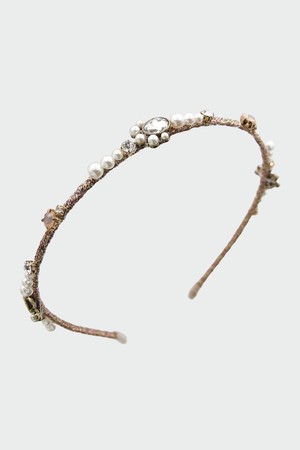 플라워 큐빅 슬림 헤어밴드 H01482