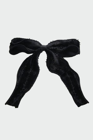 벨벳 블랙 리본 헤어핀 H01509