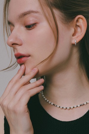 텍스처 원터치 실버 귀걸이 M04011