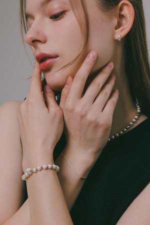 컷팅 조개진주 헤마타이트 실버 팔찌 B01056